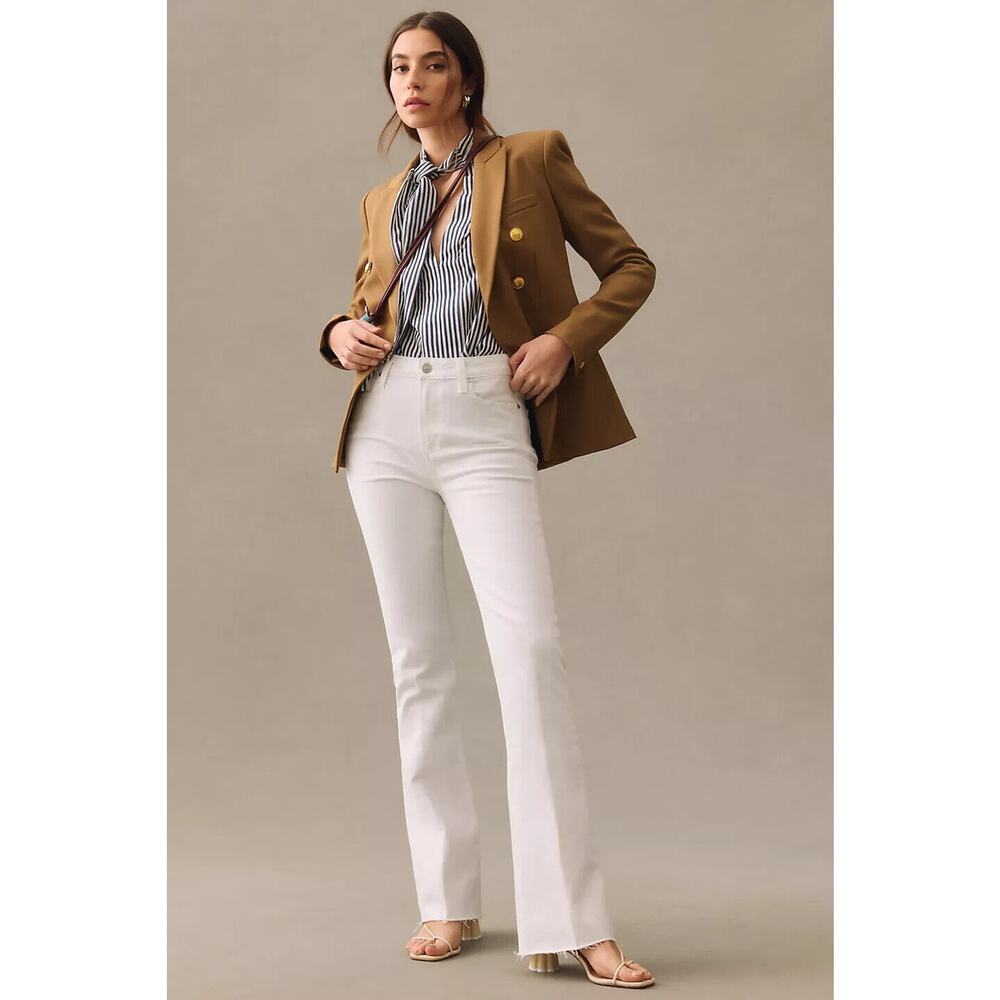 PAIGE White High-Rise Flare Jeans